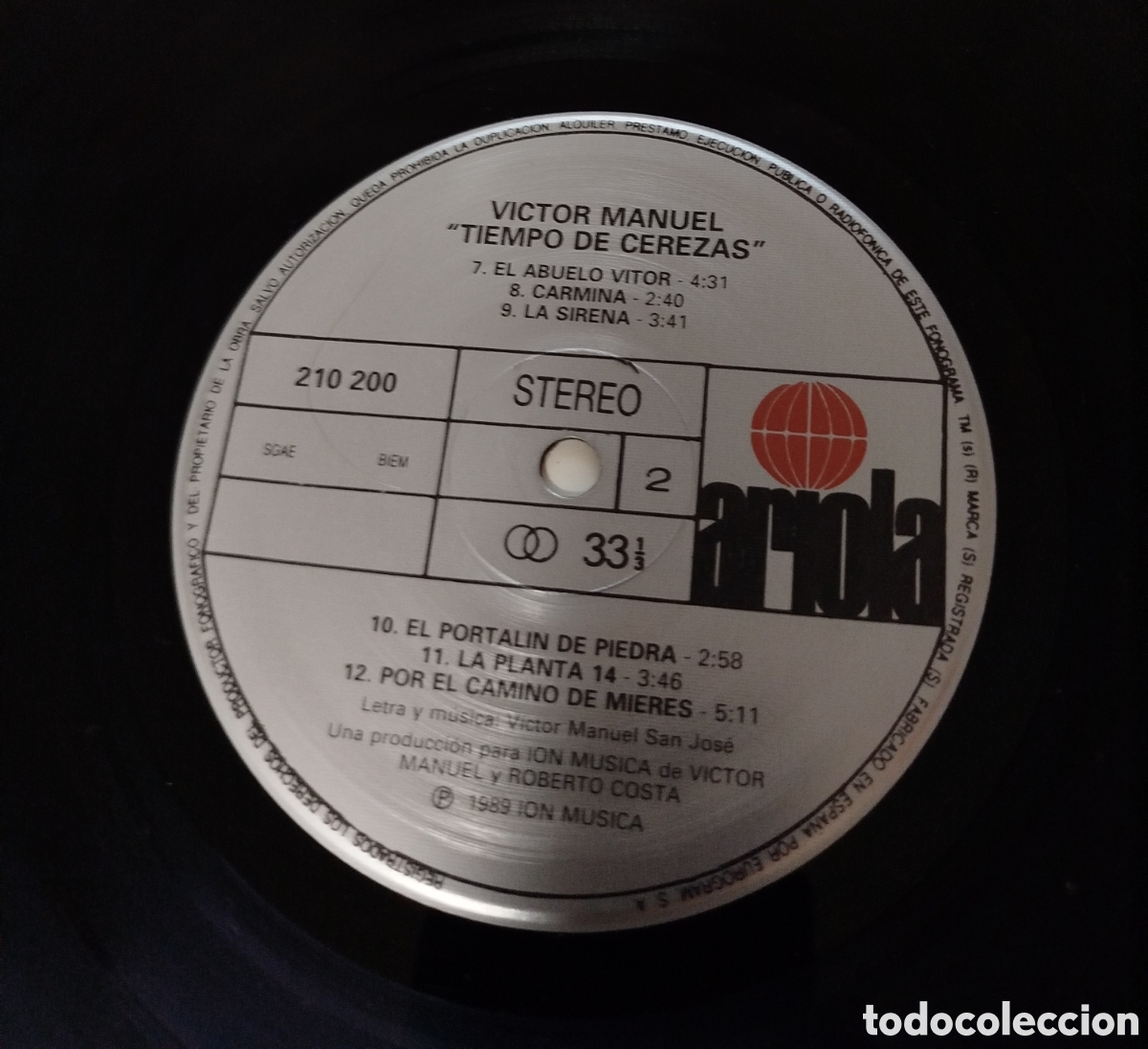 Discos de vinilo: Victor Manuel - tiempo de cerezas - Foto 3