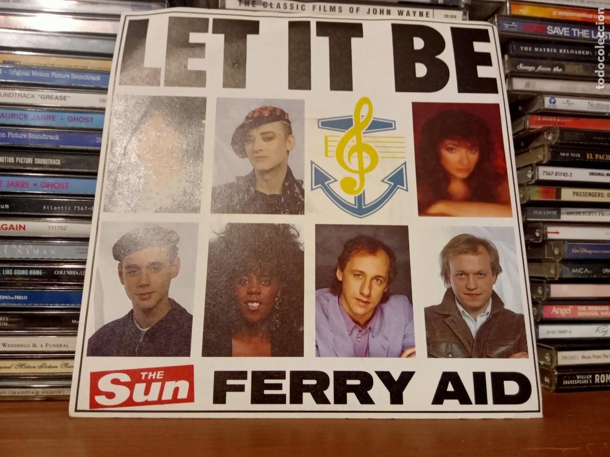 Discos de vinilo: Ferry Aid &lrm;&ndash; Let It Be - simple UK 1987 - Foto 1
