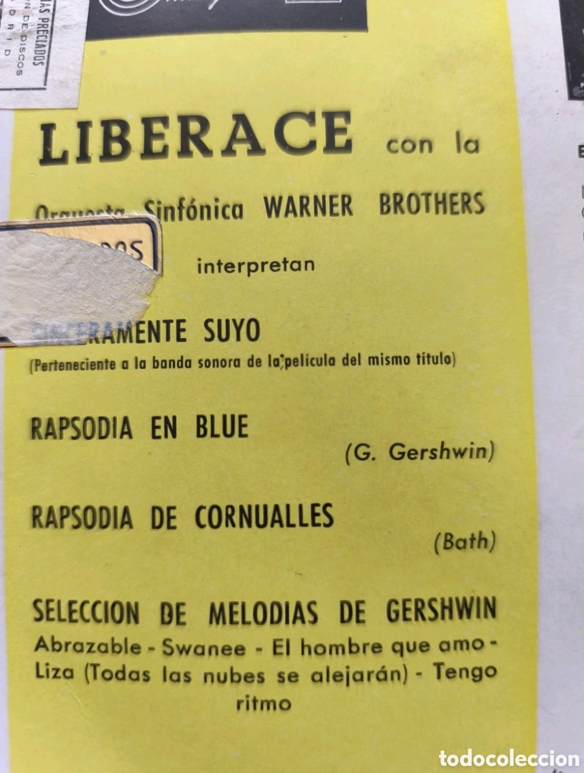 Discos de vinilo: Liberace con la Orquesta de la Warner Brothers - Foto 2