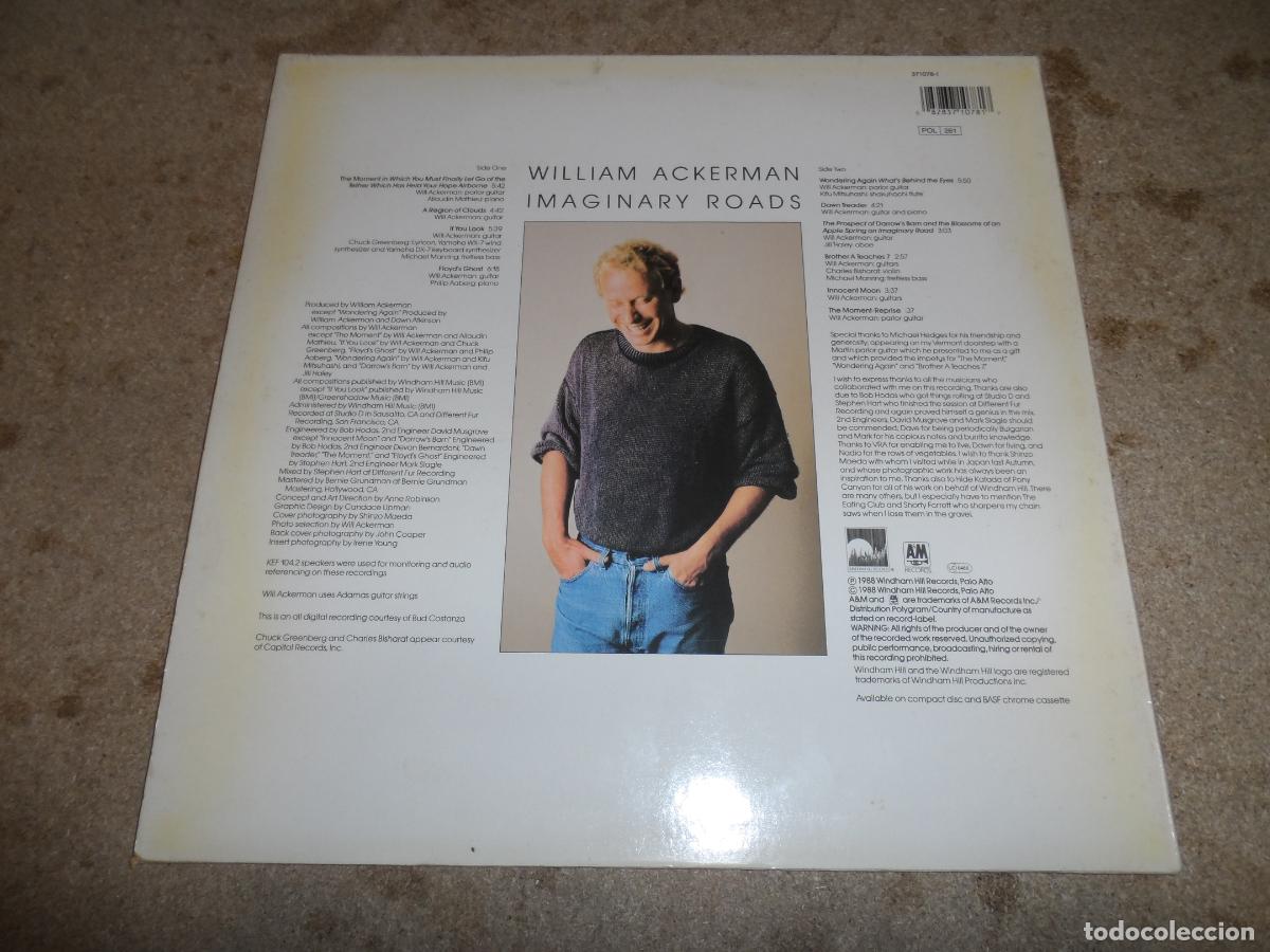 Discos de vinilo: WILLIAM ACKERMAN - IMAGINARY ROADS (GERMANY 1988) - Foto 2