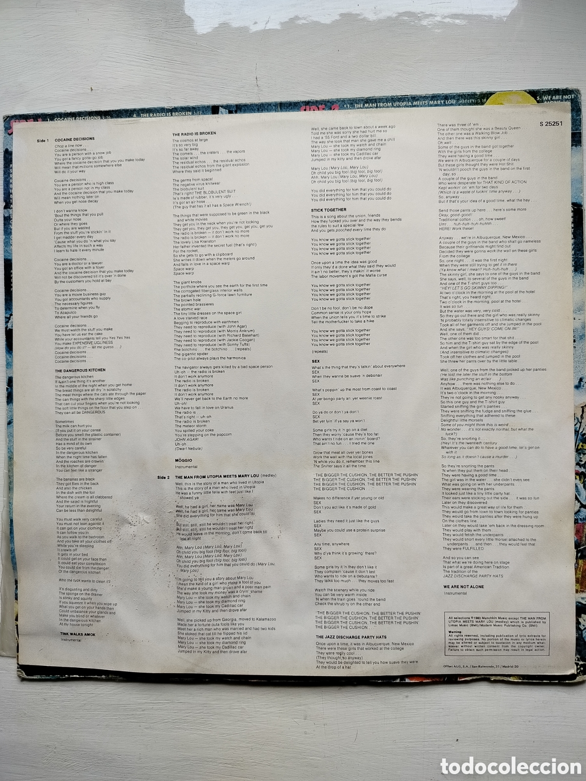 Discos de vinilo: Frank Zappa LP 1983. - Foto 3