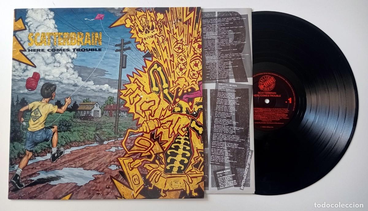 Discos de vinilo: LP SCATTERBRAIN - HERE COMES TROUBLE - Foto 3