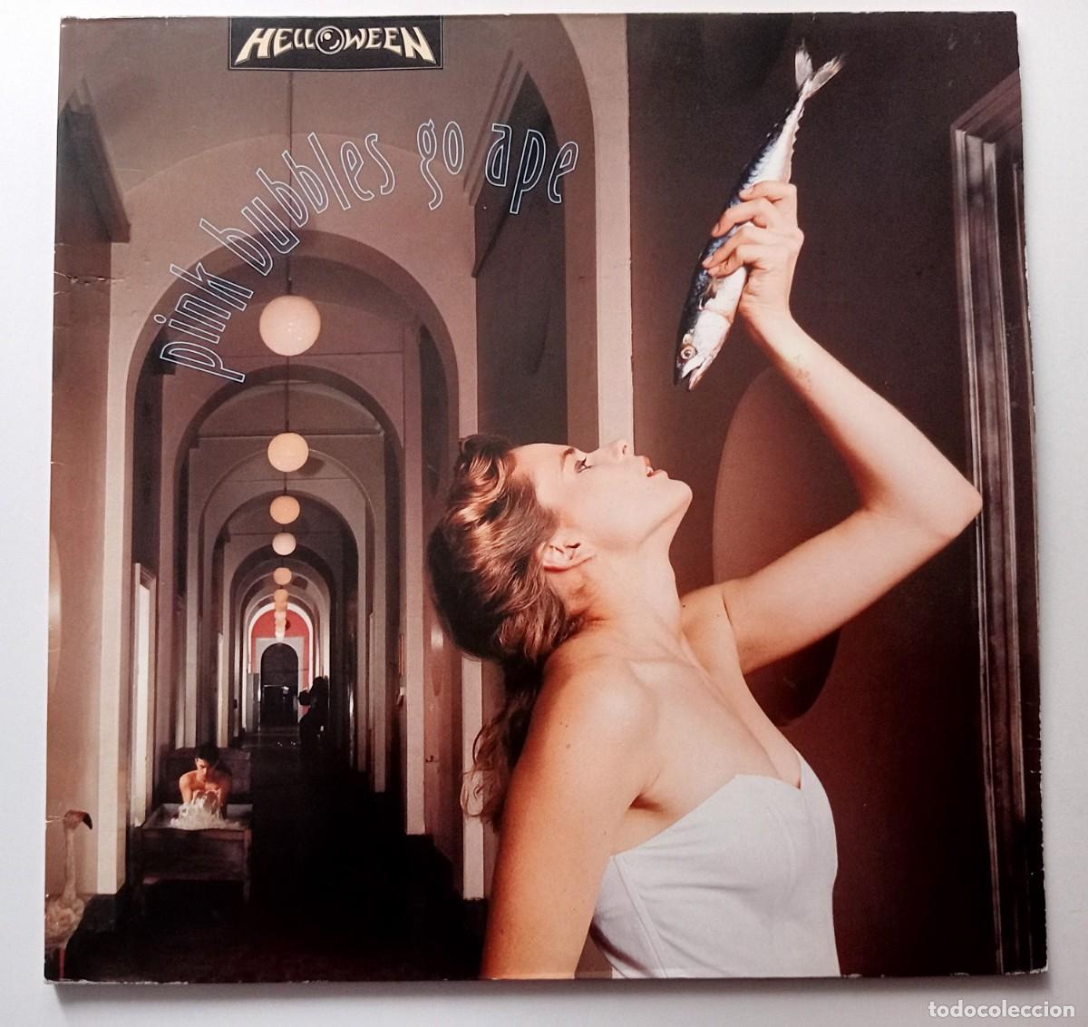 Discos de vinilo: LP HELLOWEEN - PINK BUBBLES GO APE - Foto 1
