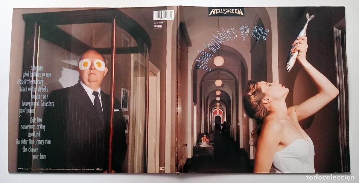 Discos de vinilo: LP HELLOWEEN - PINK BUBBLES GO APE - Foto 4