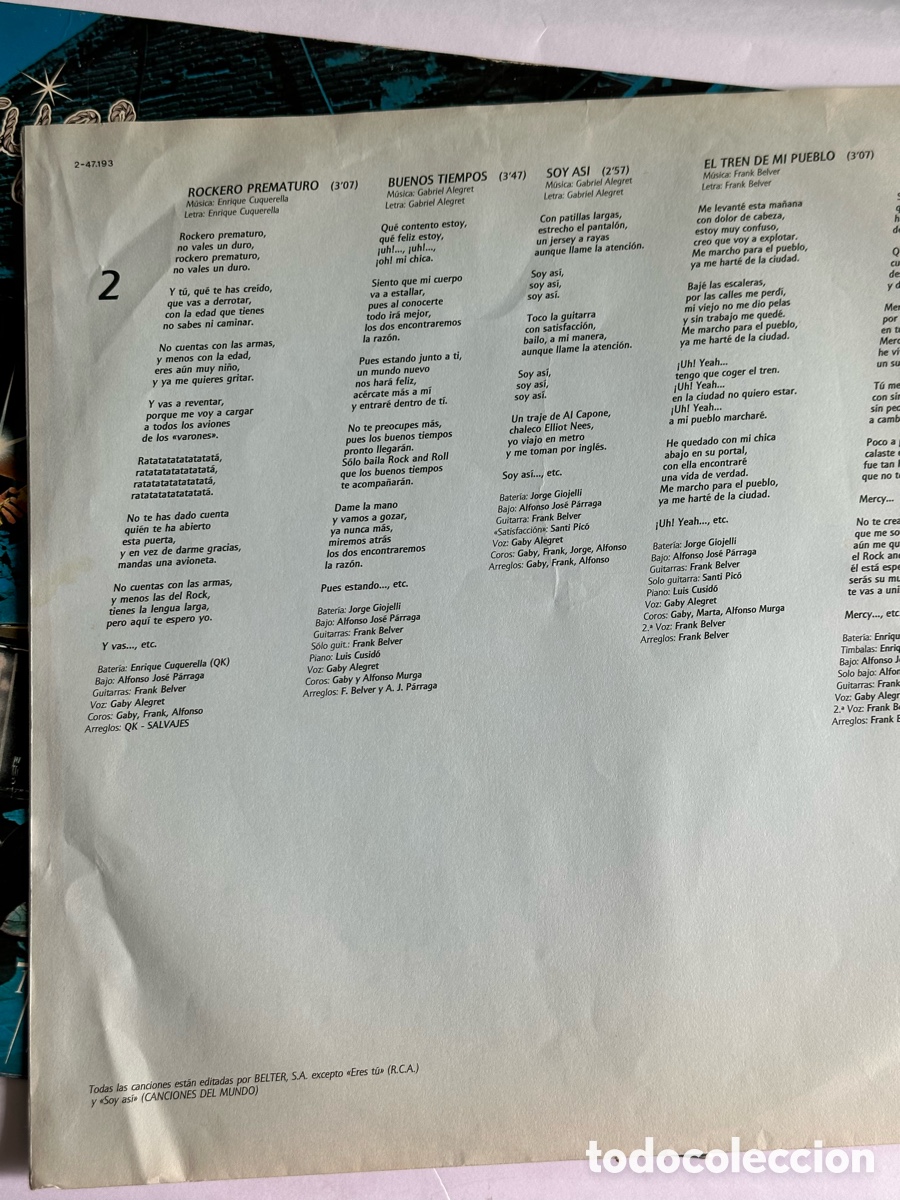Discos de vinilo: Los Salvajes Rock Prematuro - Foto 3