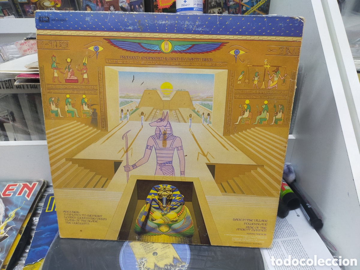 Discos de vinilo: Iron maiden LP powerslave Espa&ntilde;a 1984 - Foto 2