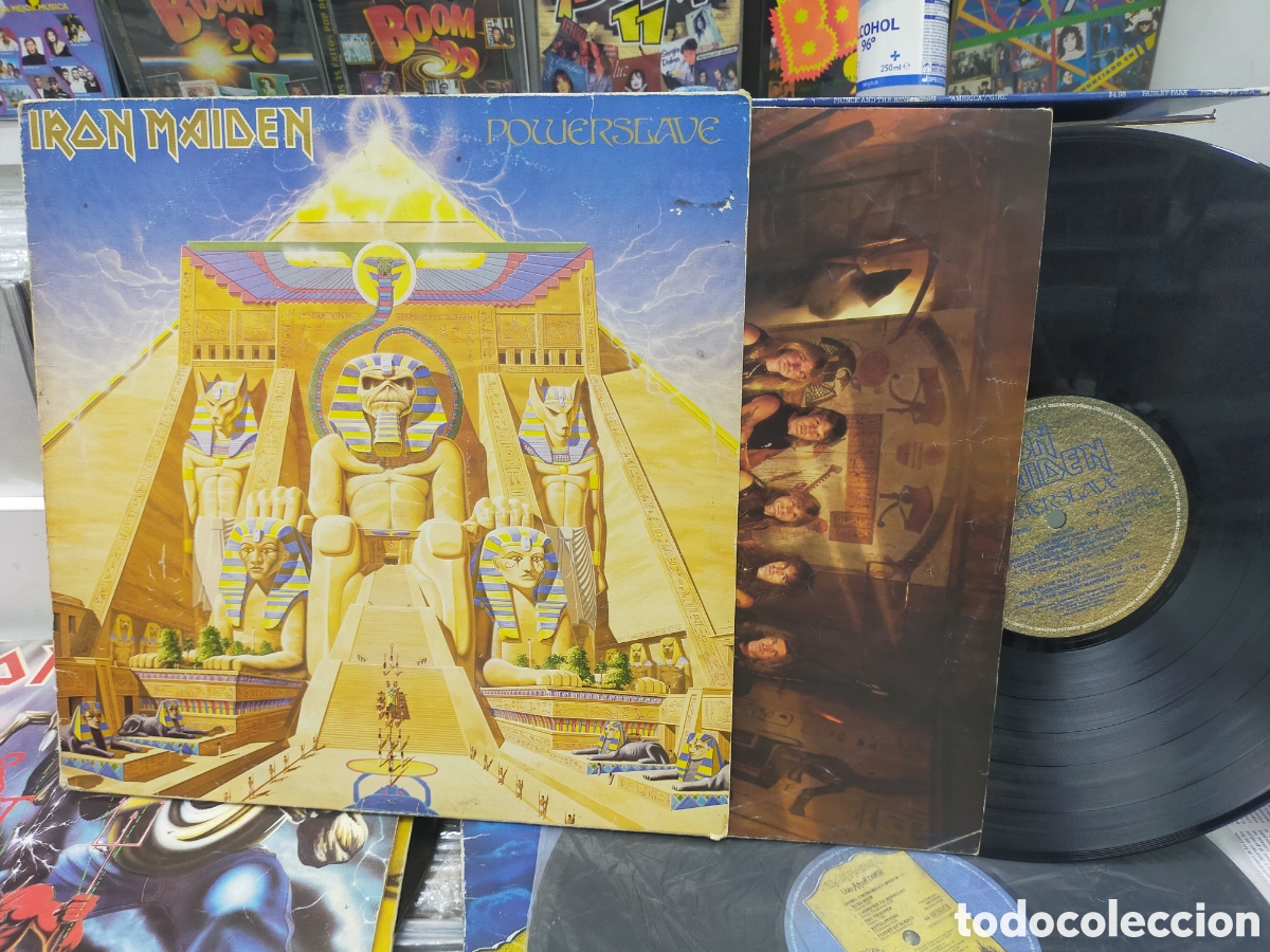 Discos de vinilo: Iron maiden LP powerslave Espa&ntilde;a 1984 - Foto 1