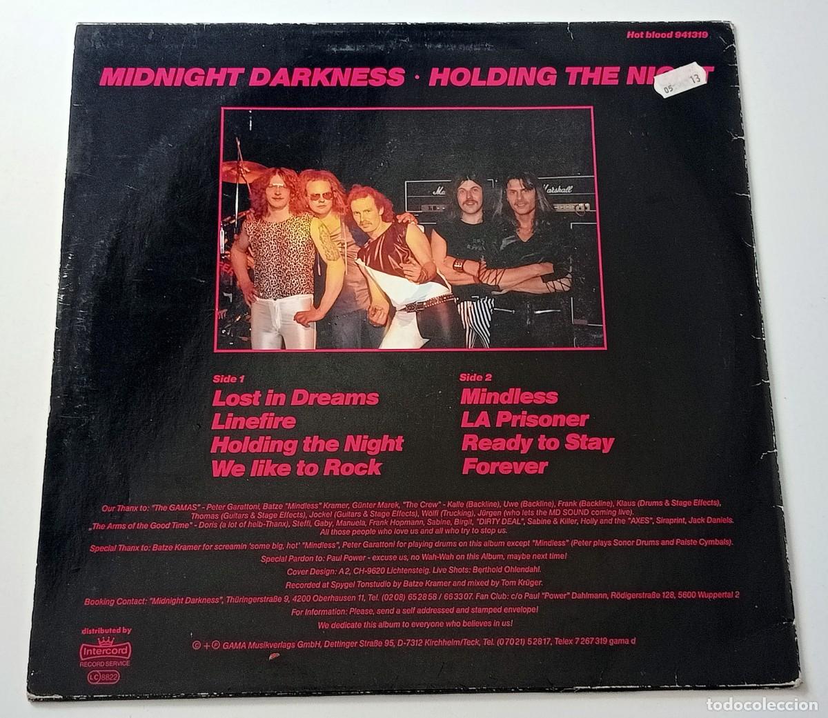 Discos de vinilo: LP MIDNIGHT DARKNESS - HOLDING THE NIGHT - Foto 2