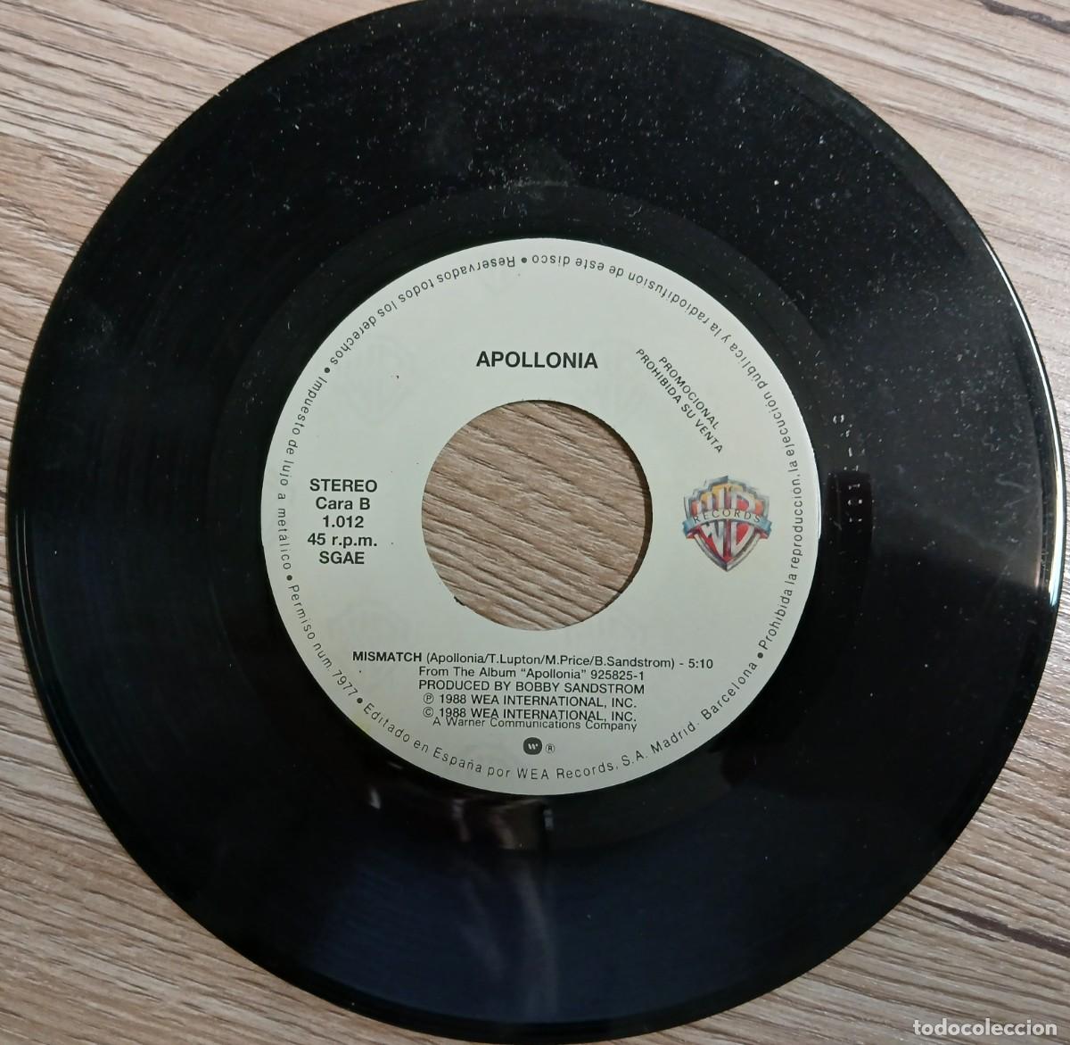 Discos de vinilo: DISCO VINILO SINGLE APOLLONIA ( MISMATCH) - Foto 4