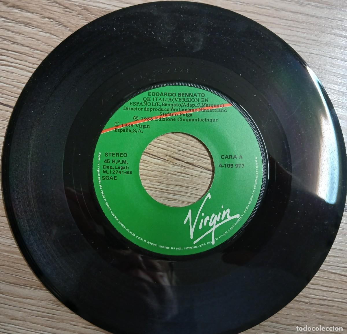 Discos de vinilo: DISCO VINILO SINGLE EDOARDO BENNATO (OK ITALIA) - Foto 5