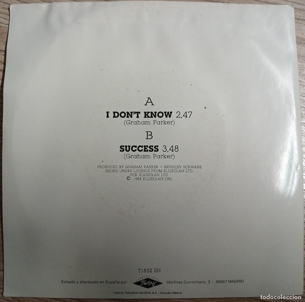 Discos de vinilo: DISCO VINILO SINGLE GRAHAM PARKER (I DON&acute;T KNOW) - Foto 2