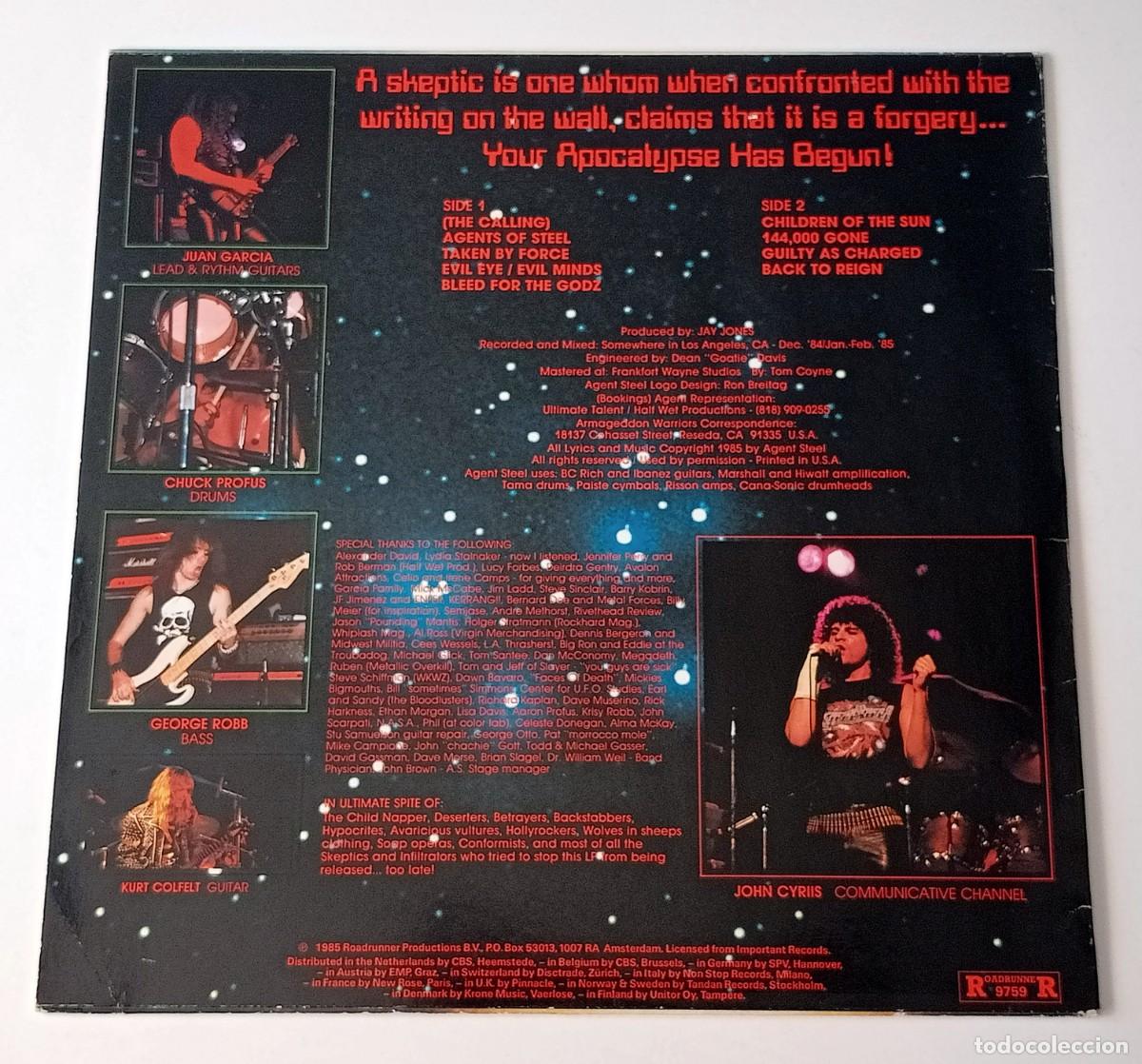 Discos de vinilo: LP AGENT STEEL - SKEPTICS APOCALYPSE - Foto 2