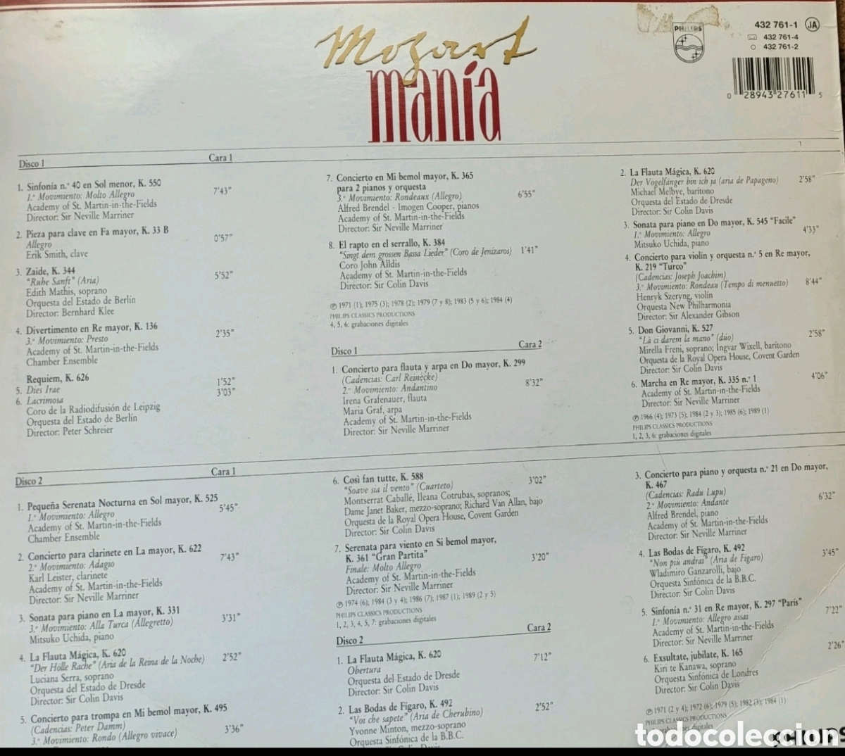 Discos de vinilo: Mozartman&iacute;a 2 discos - Foto 2