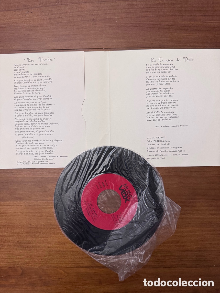 Discos de vinilo: Vinilo Ese hombre / La Canci&oacute;n del Valle - Foto 2