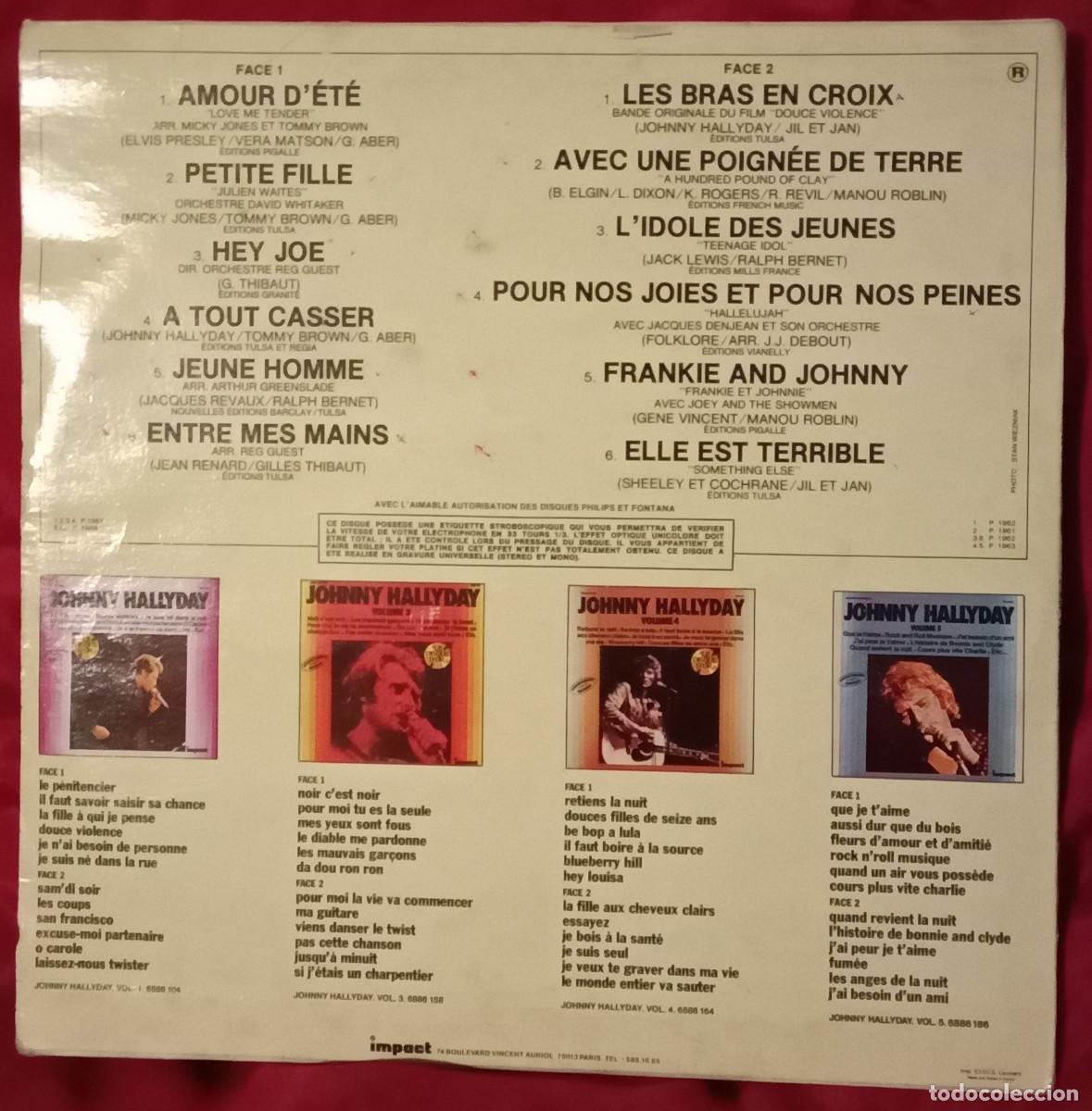 Discos de vinilo: Johnny Hallyday - Volmen, 2 - Edit. Impact. 1968 (P) - Foto 2