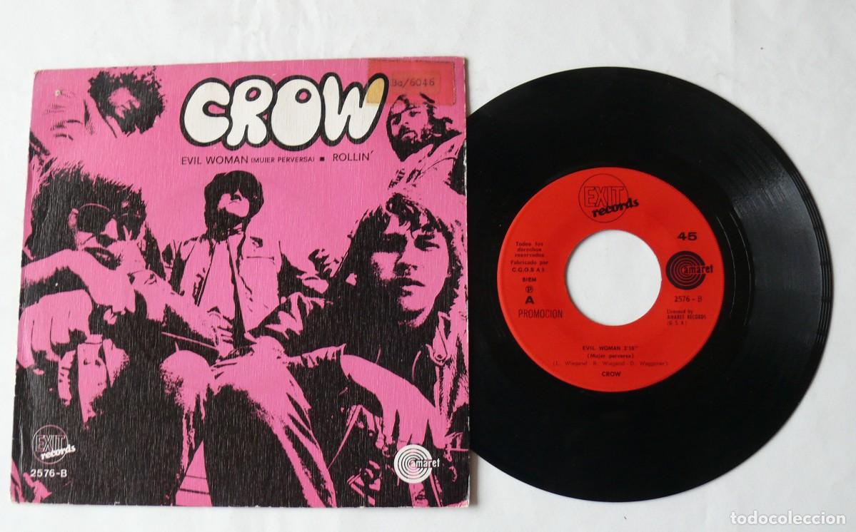 Discos de vinilo: Crow - Evil woman - Rollin - Single - Foto 1