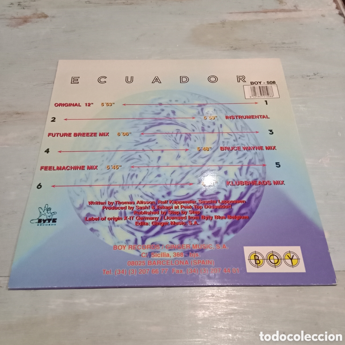 Discos de vinilo: SASH! FEATURING RODRIGUEZ - ECUADOR - MAXI-SINGLE 12&rdquo; - Foto 2