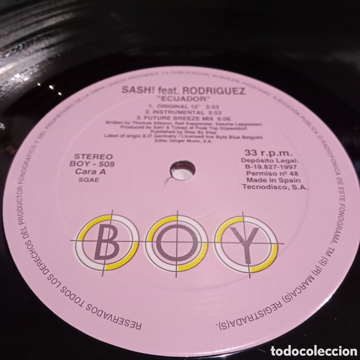 Discos de vinilo: SASH! FEATURING RODRIGUEZ - ECUADOR - MAXI-SINGLE 12&rdquo; - Foto 3