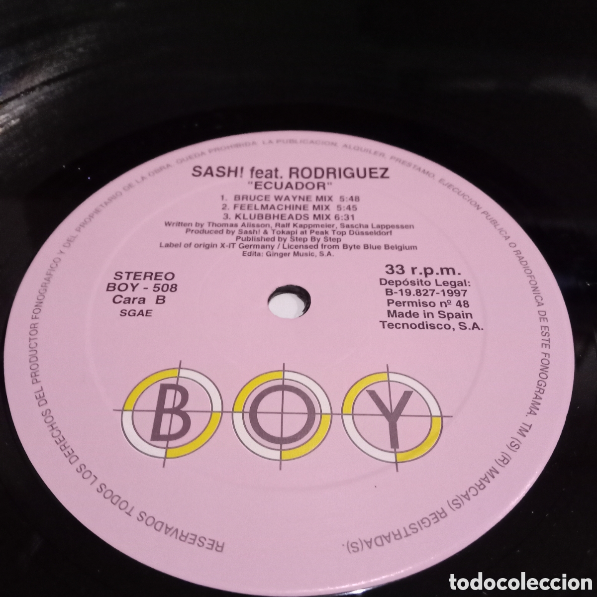 Discos de vinilo: SASH! FEATURING RODRIGUEZ - ECUADOR - MAXI-SINGLE 12&rdquo; - Foto 4