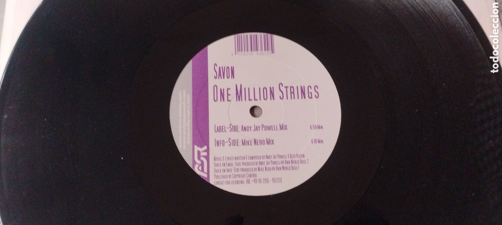 Discos de vinilo: SAVON - ONE MILLION STRINGS - MAXI - GERMANY - ACTIVE SENSE RECORDS - IBL - - Foto 3