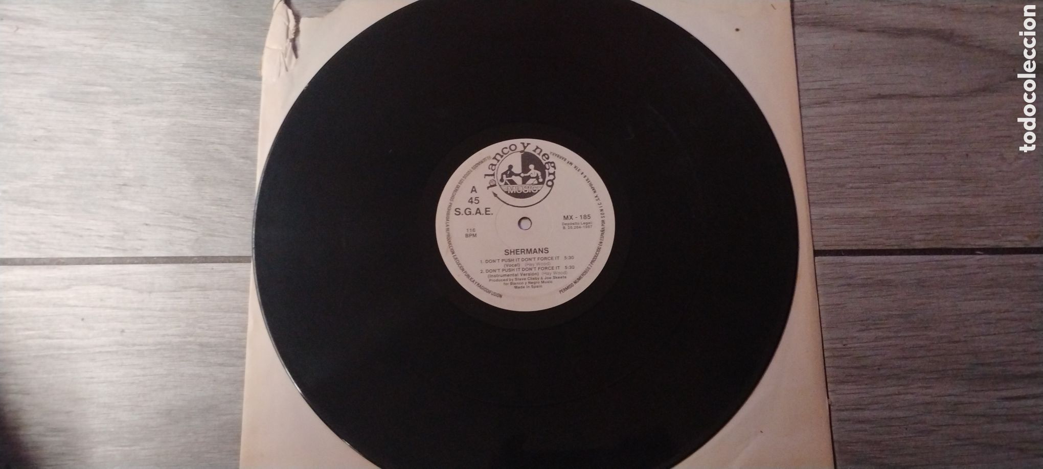 Discos de vinilo: SHERMANS-DONT PUSH IT,DONT FORCE IT-MAXI-BLANCO Y NEGRO/SPAIN-IB - Foto 3