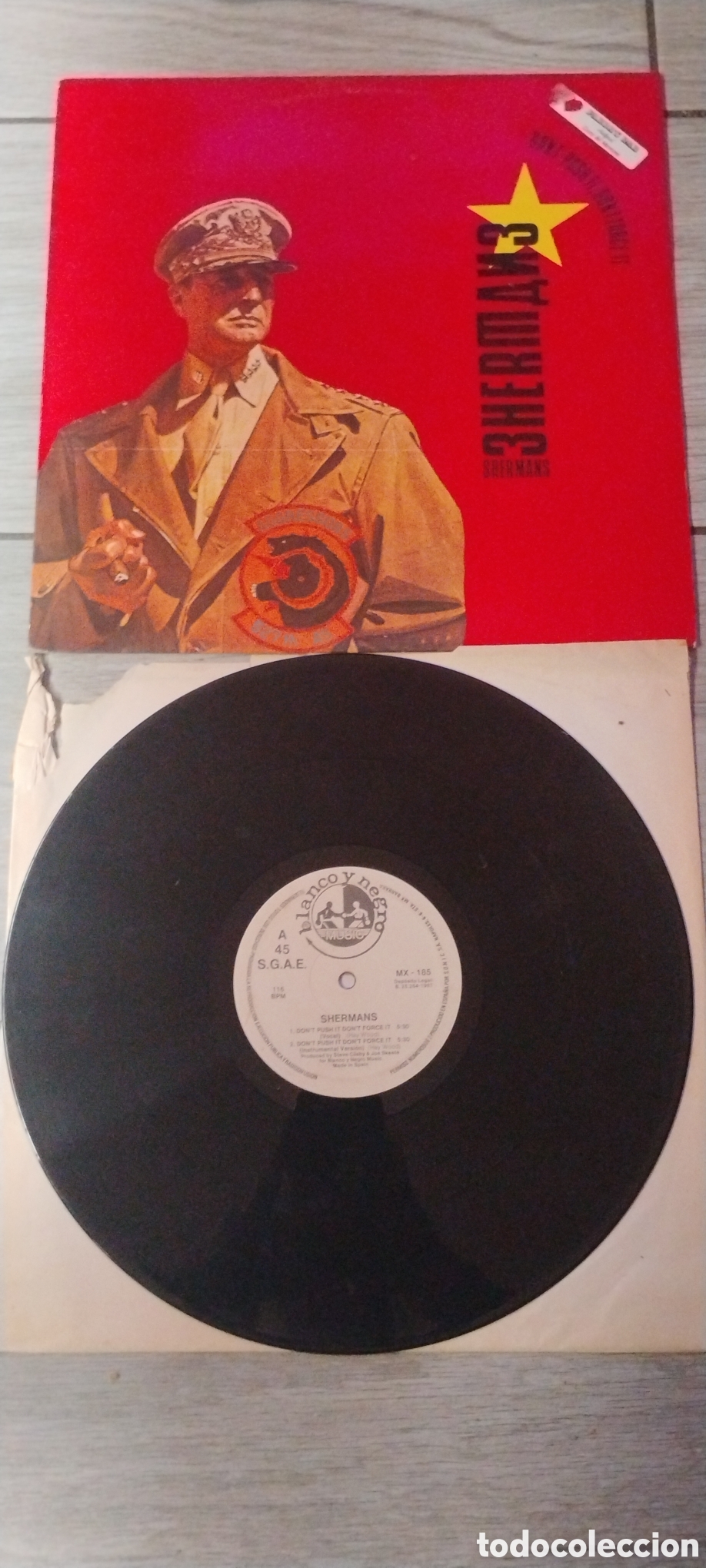 Discos de vinilo: SHERMANS-DONT PUSH IT,DONT FORCE IT-MAXI-BLANCO Y NEGRO/SPAIN-IB - Foto 2