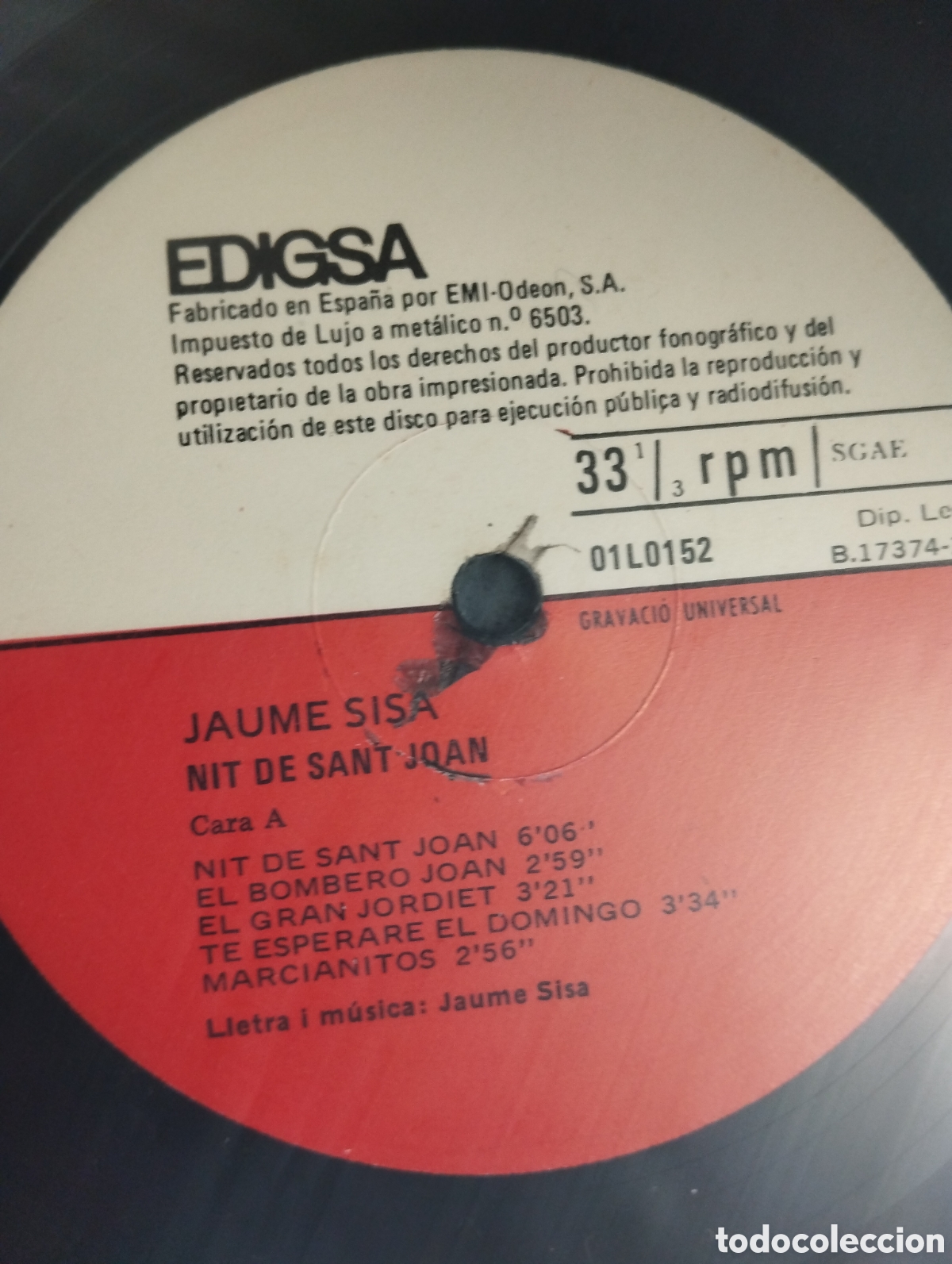 Discos de vinilo: JAUME SISA , NIT DE SAN JUAN - Foto 4