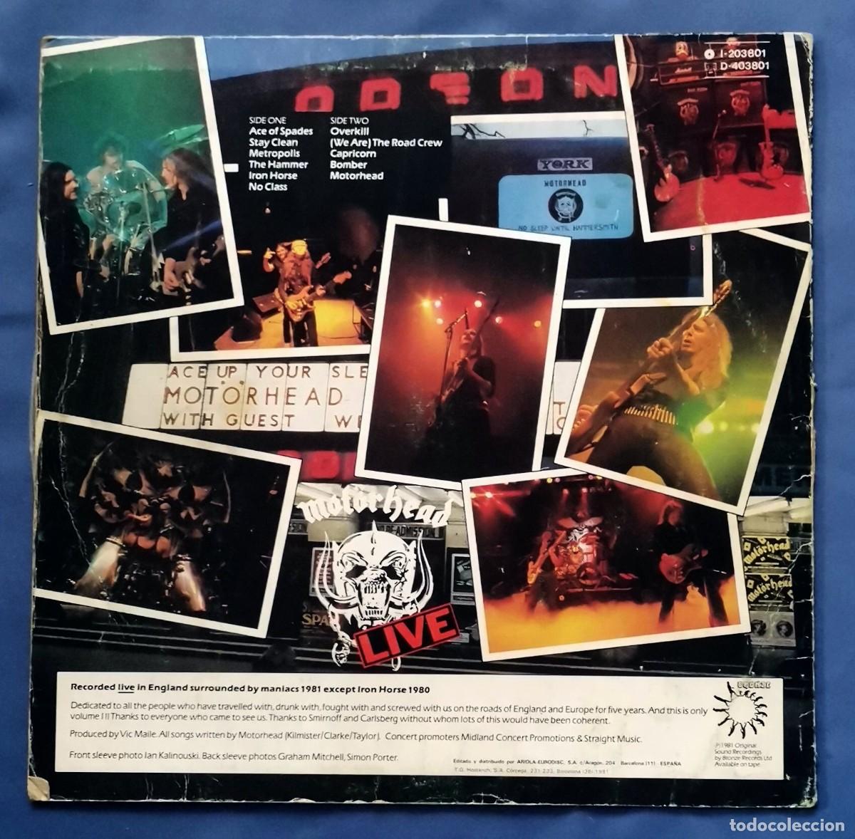 Discos de vinilo: Mot&ouml;rhead &lrm;&ndash; No Sleep til Hammersmith LP 1981 Espa&ntilde;a - Foto 2