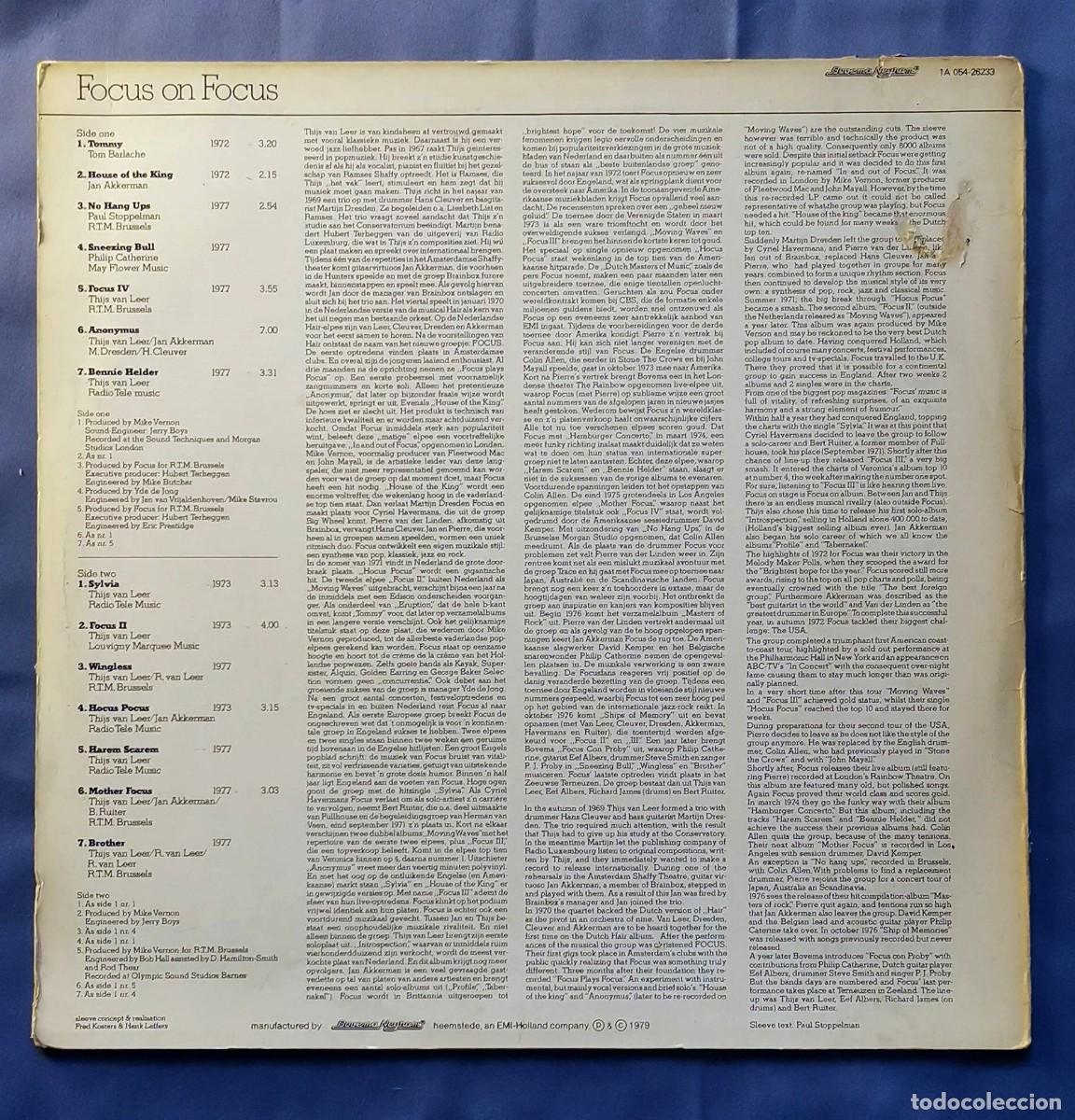 Discos de vinilo: Focus &ndash; Focus On Focus LP Holanda 1979 - Foto 2