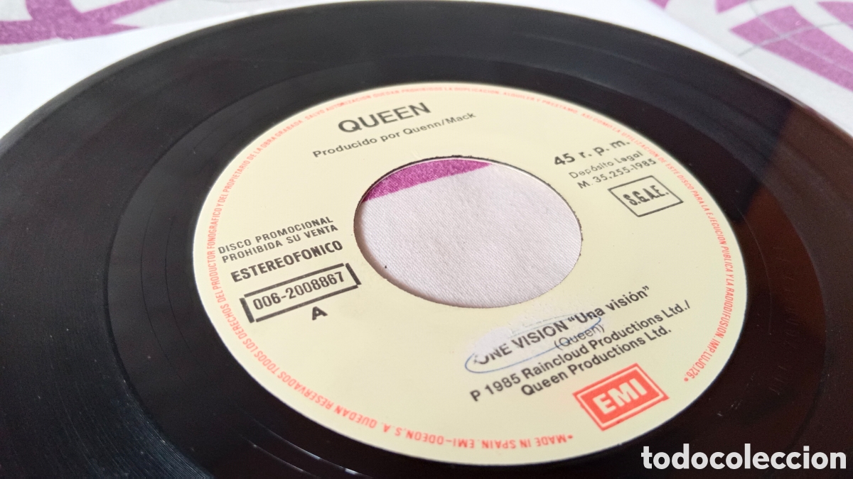 Discos de vinilo: Queen &ndash; One Vision 7&rdquo; PROMO - Foto 3