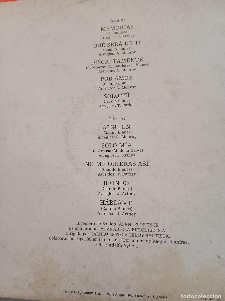 Discos de vinilo: CAMILO SESTO- MEMORIAS. LP - Foto 2