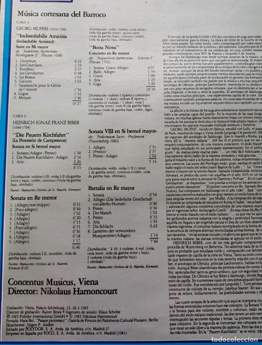 Discos de vinilo: M&uacute;sica cortesana del Barroco - Foto 2