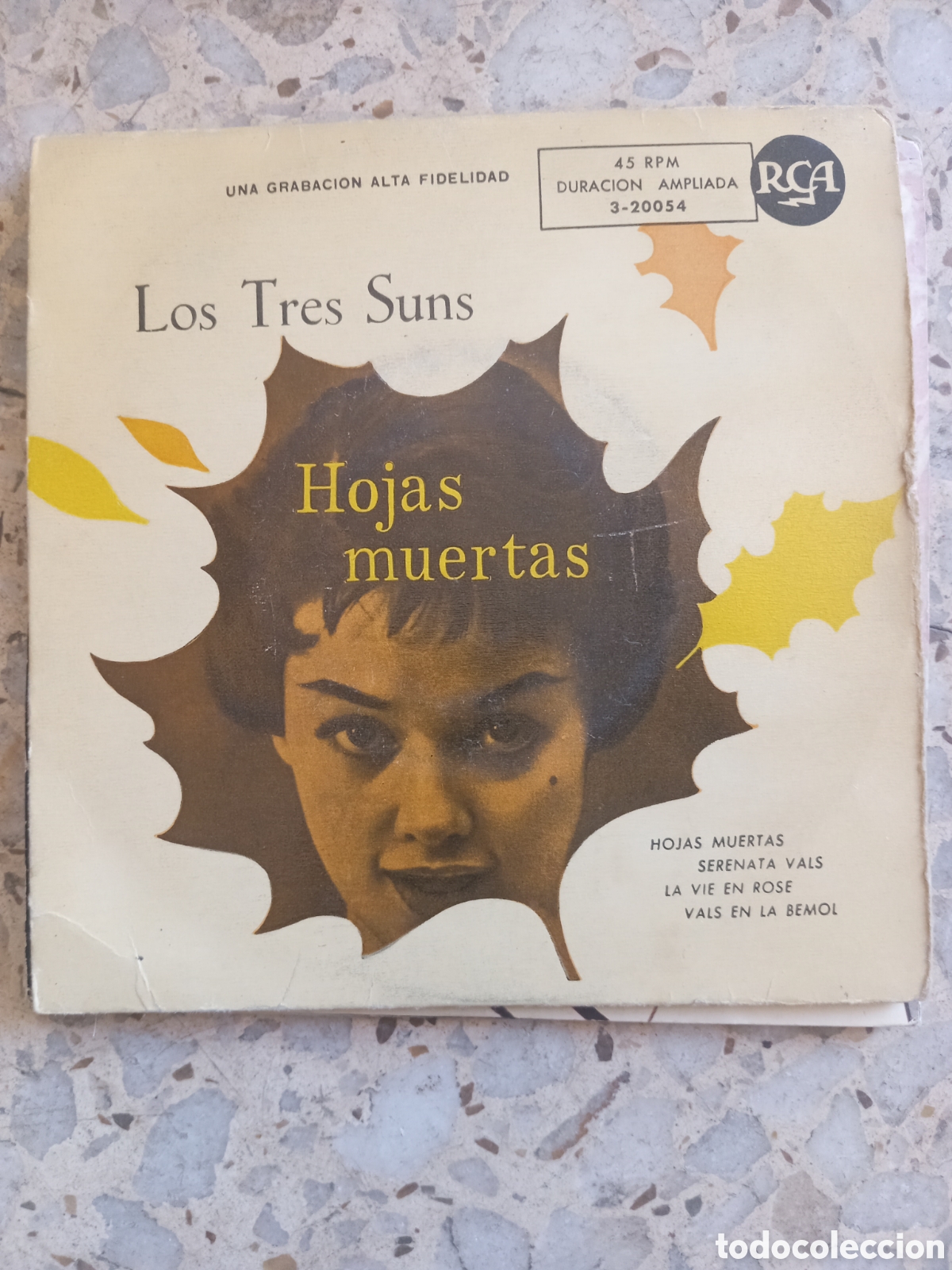 Discos de vinilo: EP LOS TRES SUNS HOJAS MUERTAS - Foto 1