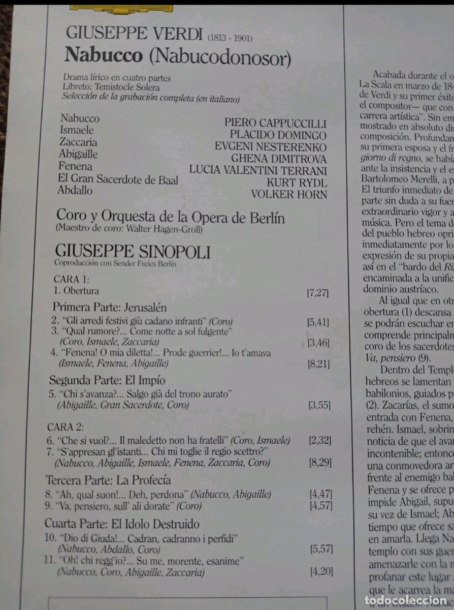 Discos de vinilo: Verdi-Nabucco (Selecci&oacute;n) - Foto 2