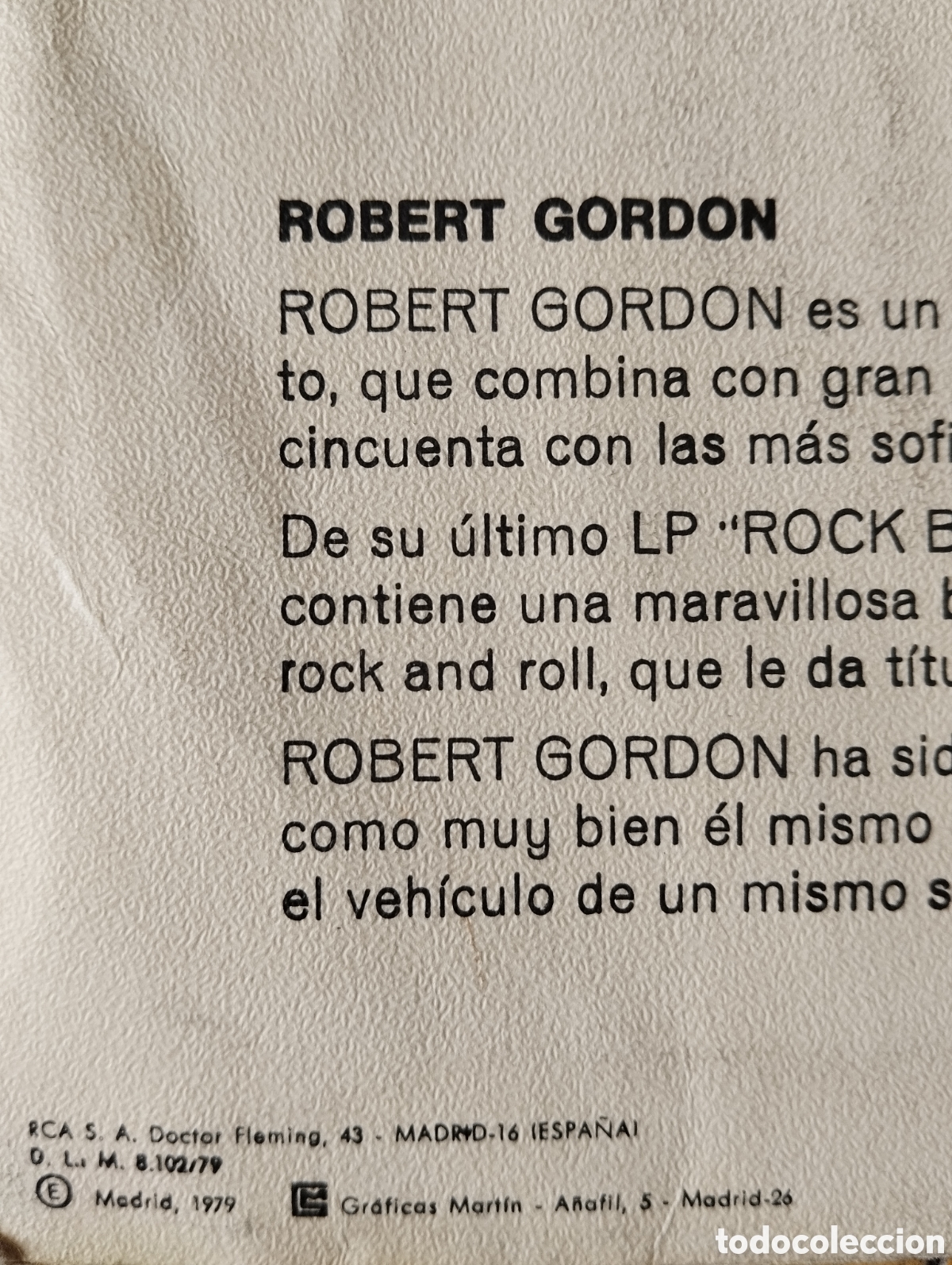 Discos de vinilo: Robert Gordon - Its only Make belive - single - Foto 4