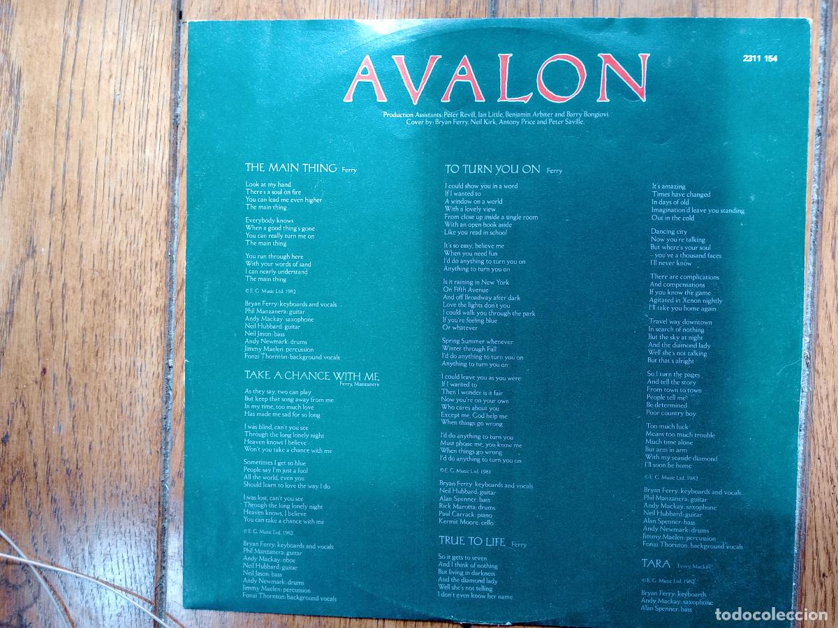 Discos de vinilo: Roxy Music - &Aacute;valon - Roxy Music - Foto 4