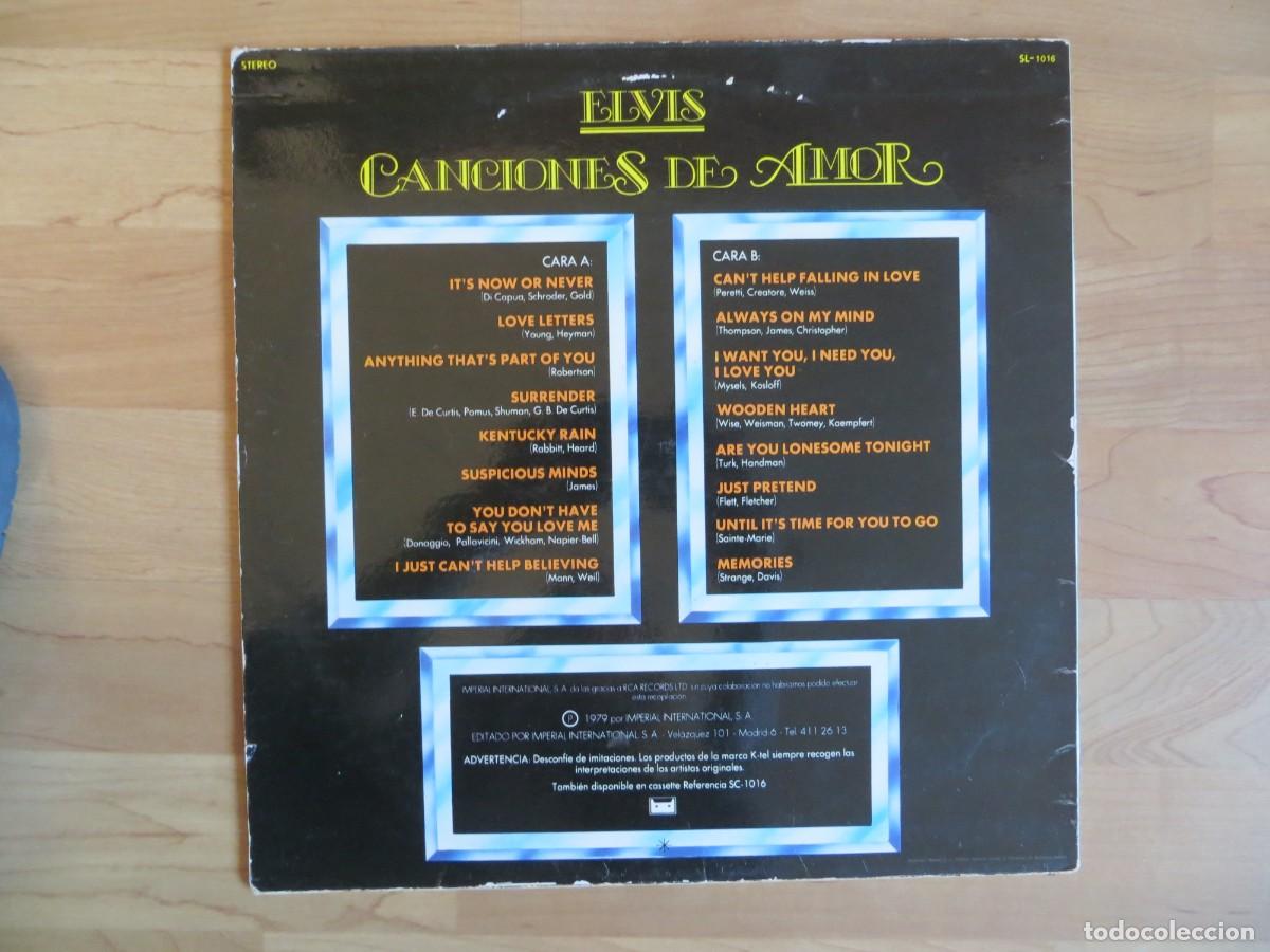 Discos de vinilo: Elvis - Canciones De Amor (LP, Comp) SPAIN 1979 - Foto 2