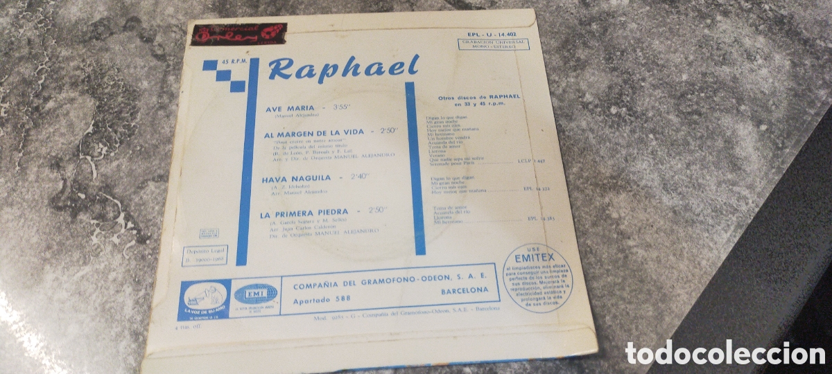 Discos de vinilo: Single Rafael Ave Mar&iacute;a - Foto 2