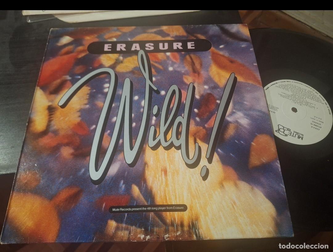 Discos de vinilo: ERASURE - WILD LP SANNI 1989 - SYNTH POP + POSTER - Foto 1