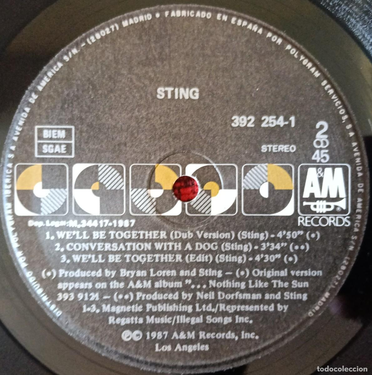 Discos de vinilo: STING ** Well Be Together ** MAXI SINGLE VINILO 1987 - Foto 4