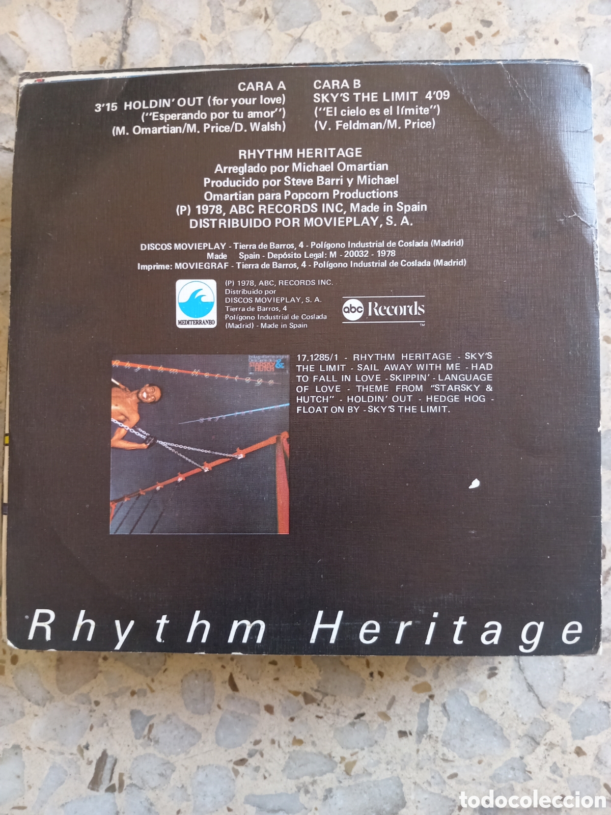 Discos de vinilo: SGL RHYTHM HERITAGE HOLDIN OUT 1978 - Foto 2