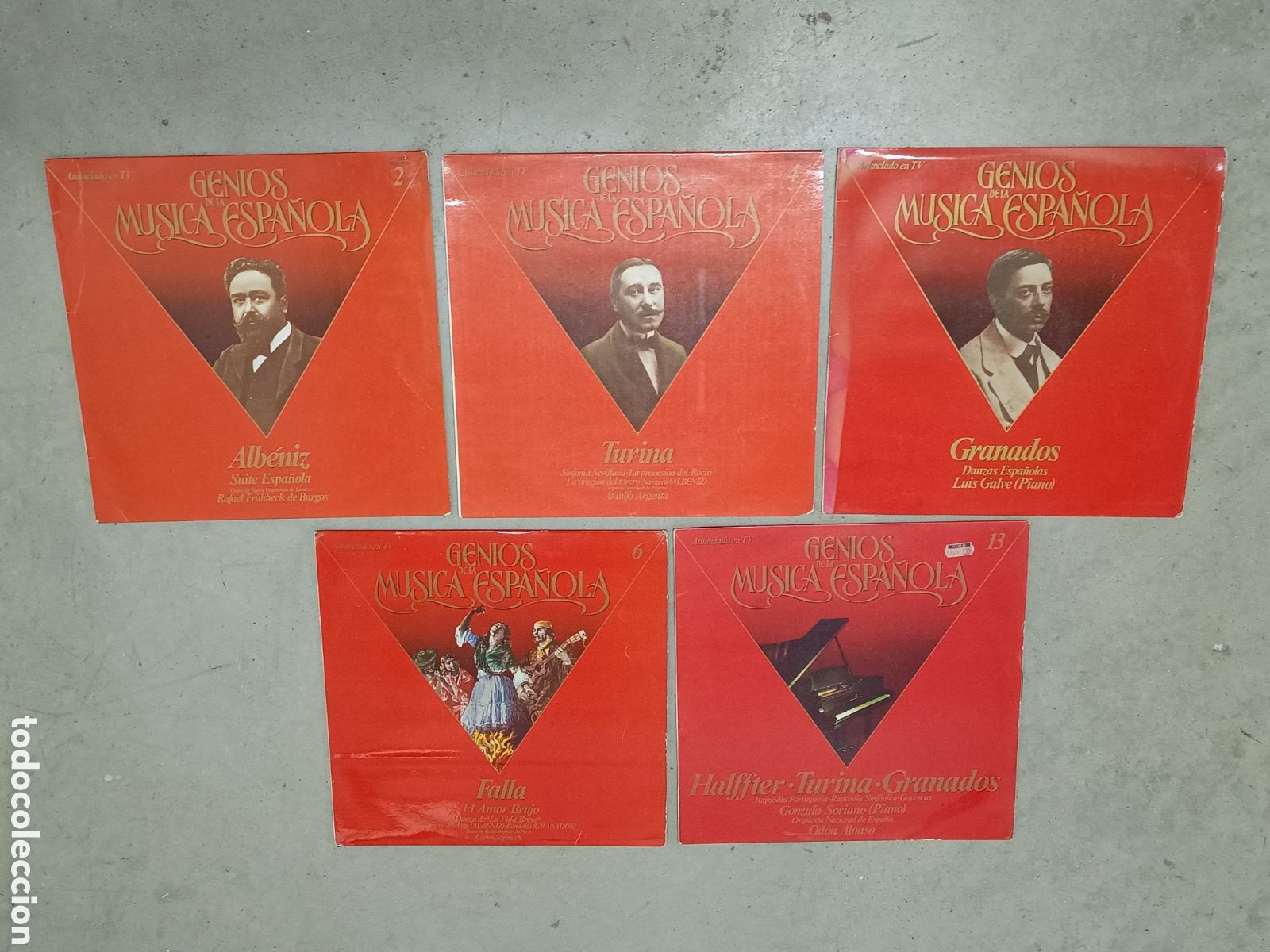 Discos de vinilo: Colecci&oacute;n &rdquo;Genios de la M&uacute;sica Espa&ntilde;ola&rdquo; - 5 LPs