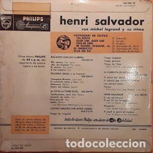 Discos de vinilo: Potpourri de Exitos - Henri Salvador - Foto 2