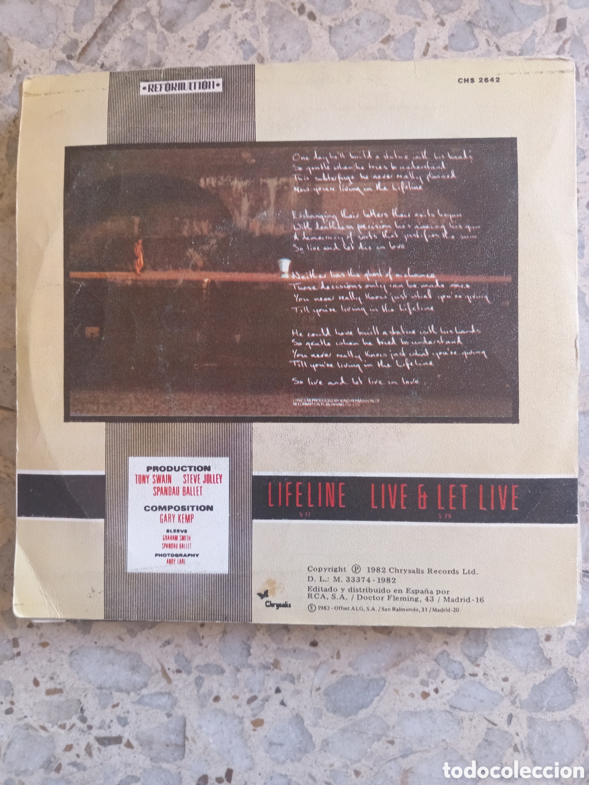 Discos de vinilo: SGL SPANDAU BALLET LIFELINE 1982 - Foto 2