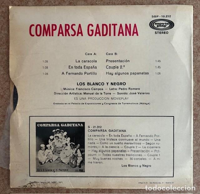 Discos de vinilo: COMPARSA GADITANA LOS BLANCO Y NEGRO - 1971 - Foto 2