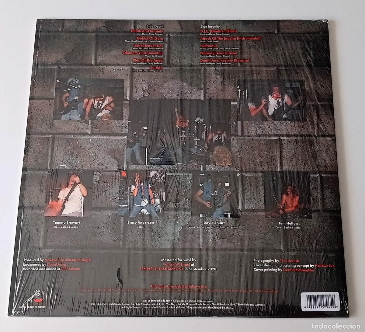 Discos de vinilo: LP HALLOWS EVE - DEATH & INSANITY - Foto 2