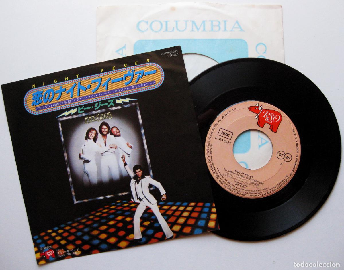 Discos de vinilo: Bee Gees - Night Fever - Single RSO 1977 Japan Japon BPY