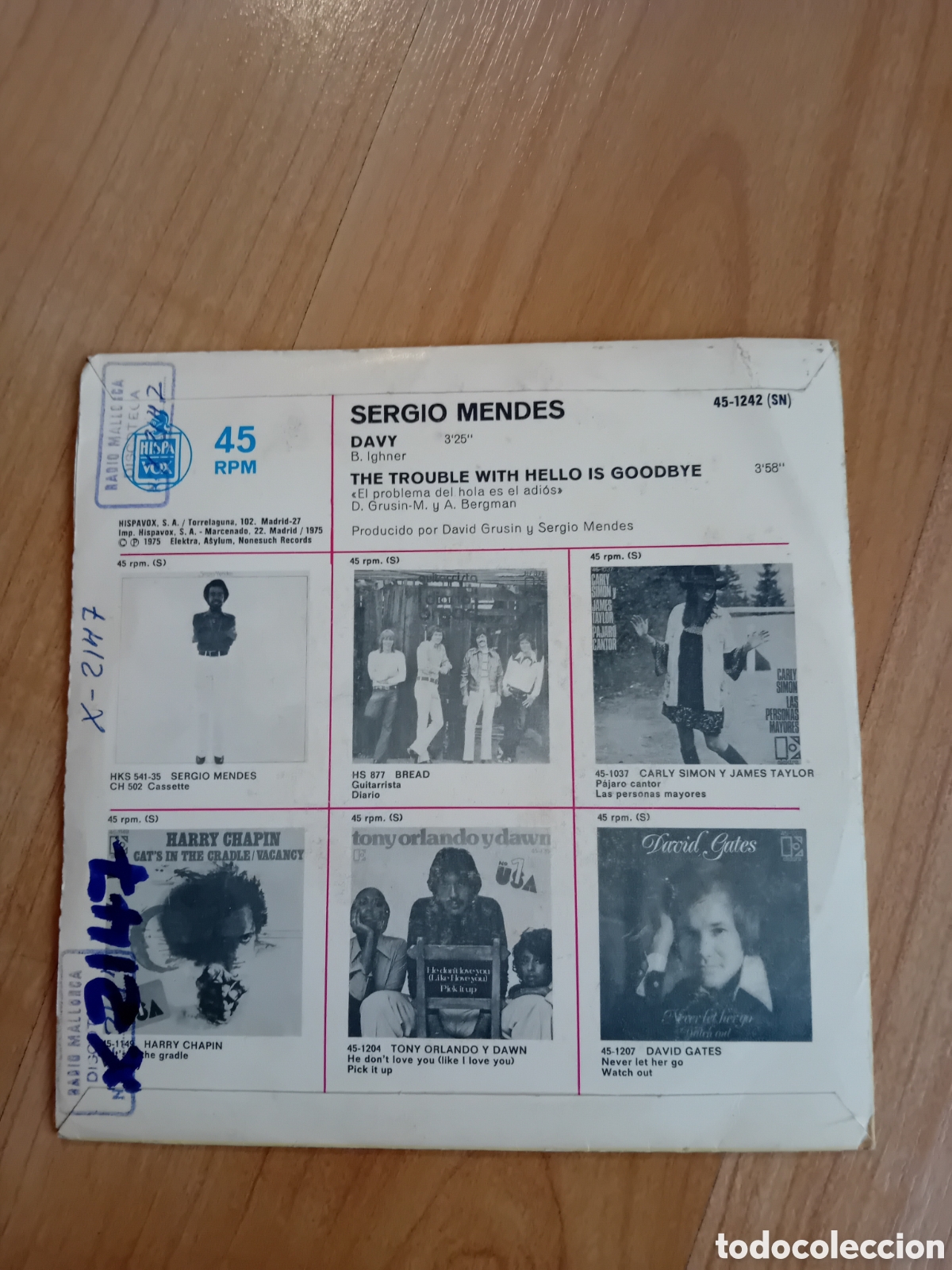 Discos de vinilo: SERGIO MENDES. DAVY. - Foto 2