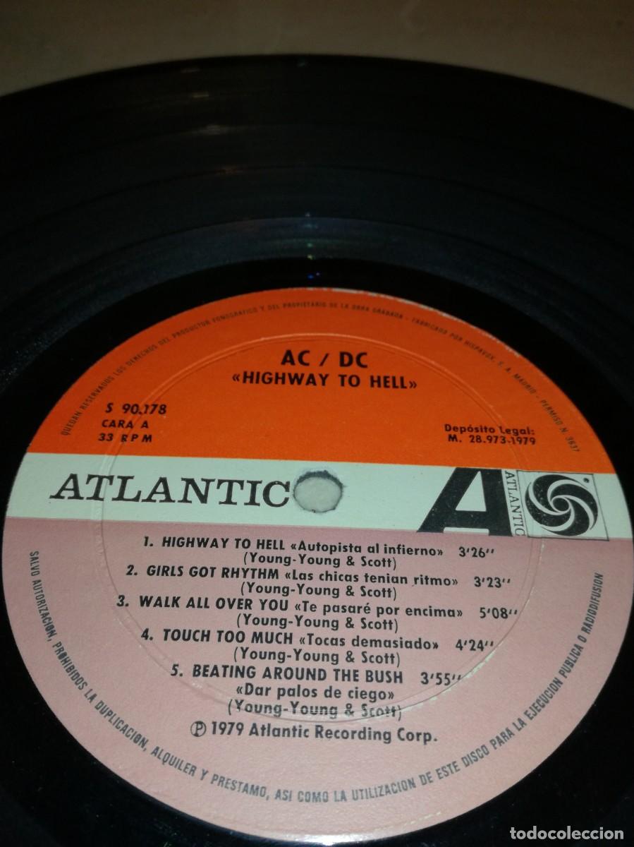 Discos de vinilo: AC/DC-HIGHWAY TO HELL-ORIGINAL ESPA&Ntilde;OL 1979 - Foto 3