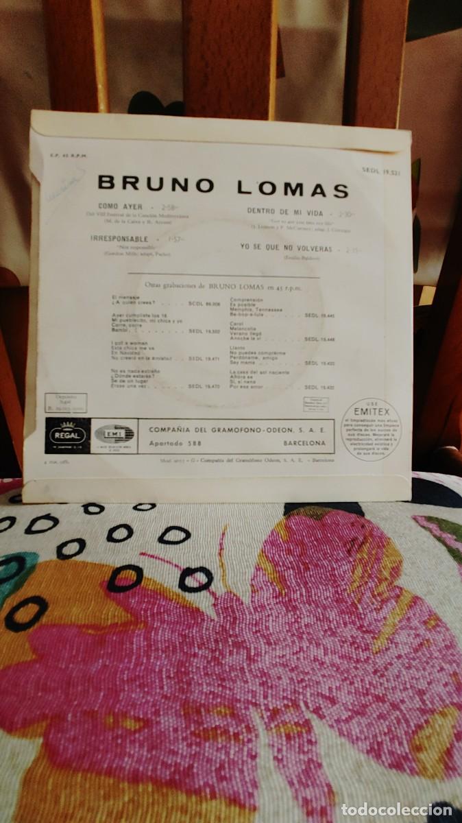 Discos de vinilo: BRUNO LOMAS-EP COMO AYER +3-BUEN ESTADO - Foto 2